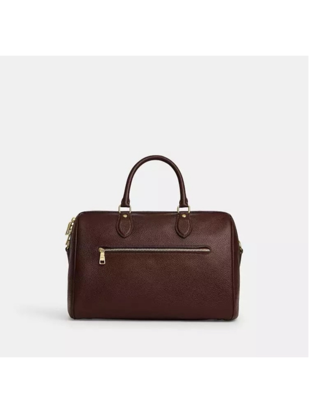 NEW Coach Large Rowan Satchel in Maple Pebble Leather with Gold Hardware NWT - Picture 3 of 11